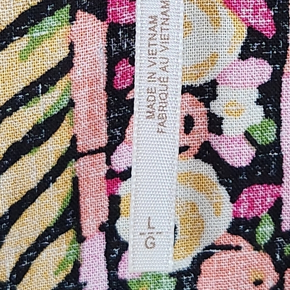 Free People Linen Pink/Cream Floral Print Ruffled Hem Tunic/Mini Dress Size L - Picture 10 of 12